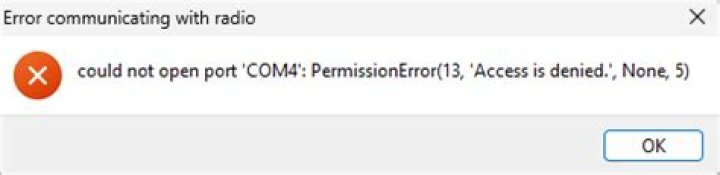 Could not open port?